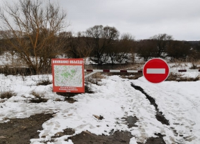 В Мценском районе в результате разлития р. Ока в зоне затопления оказался низководный мост между д. Городище и д. Сторожевое